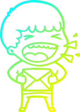 Bir insan tarafından çizilmiş gülen adamın soğuk çizgi çizimi.