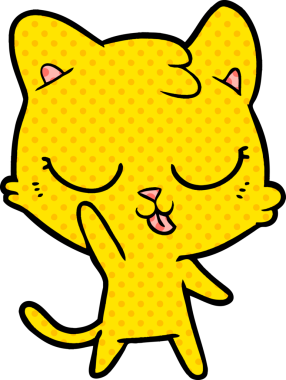 Bir insan tarafından çizilmiş çizgi film kedisi.