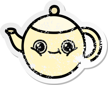 Bir insan tarafından çizilmiş tatlı bir çay demliğinin sıkıntılı çıkartması.