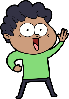 Bir insan tarafından çizilmiş mutlu bir adam.