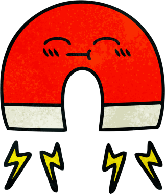 Bir insan tarafından çizilmiş mıknatısın grunge desen karikatürü