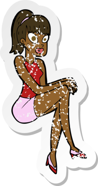 Bir insan tarafından çizilmiş bir karikatürün gerilimli çıkartması.