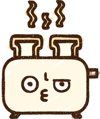 Bir insan tarafından çizilen tost makinesi tebeşiri