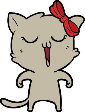 Bir insan tarafından çizilmiş çizgi film kedisi.