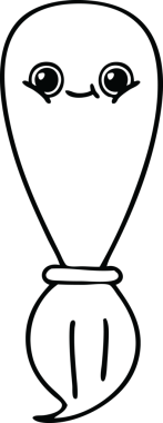 Bir insan tarafından çizilmiş boya fırçasının çizgi çizimi