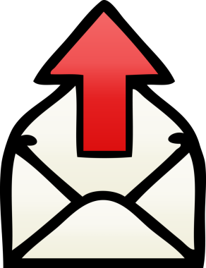 Bir insan tarafından çizilmiş bir e-posta işaretinin gölgelenmiş çizimi