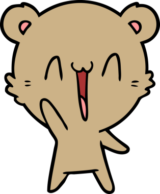 Bir insan tarafından çizilmiş mutlu ayı karikatürü