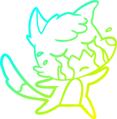 Bir insan tarafından çizilmiş ağlayan tilki çizgi filmi.