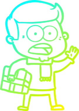 Bir insan tarafından çizilen bir karikatürün soğuk gradyan çizimi.