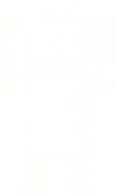 Bir insan tarafından çizilen robot tebeşiri.