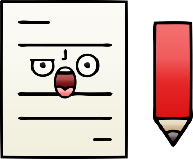 Bir insan tarafından çizilmiş bir test kağıdının gölgelenmiş karikatürü