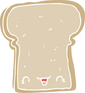 Bir insan tarafından çizilmiş şirin düz renkli çizgi film dilimi.