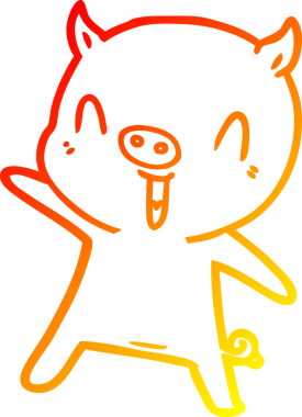 Bir insan tarafından çizilmiş bir domuz çizgi filminin sıcak çizgi çizimi