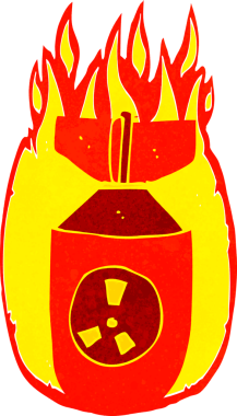 bir insan tarafından çizilmiş atom bombası.