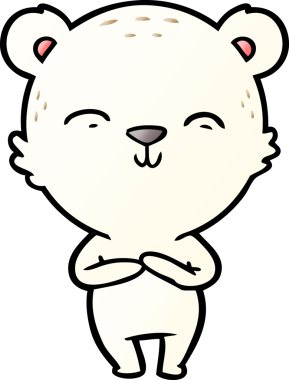 Bir insan tarafından çizilmiş mutlu çizgi film ayısı.