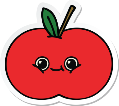 Bir insan tarafından çizilmiş kırmızı bir çizgi filmin çıkartması.