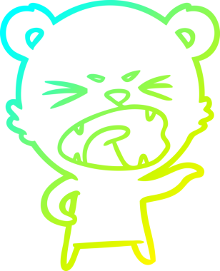 Bir insan tarafından çizilmiş kızgın bir kutup ayısının soğuk çizgi çizimi.