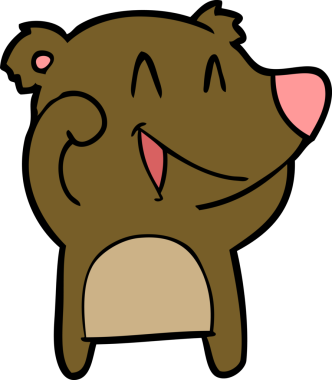 Bir insan tarafından çizilmiş gülen ayı çizgi filmi.