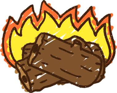 Bir insan tarafından çizilmiş Ateş Kampı Tebeşiri