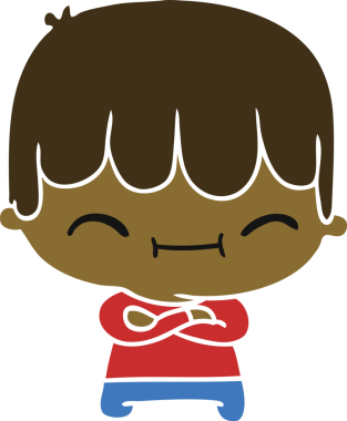 Bir insan tarafından çizilmiş kawaii çocuk karikatürü.