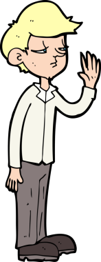 Bir insan tarafından çizilmiş kibirli çocuk.