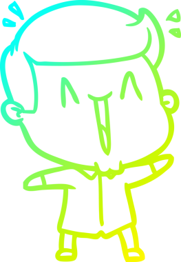 Bir insan tarafından çizilmiş mutlu bir adamın soğuk çizgi çizimi.