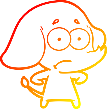 Bir insan tarafından çizilmiş, belirsiz bir filin sıcak çizgi çizimi.