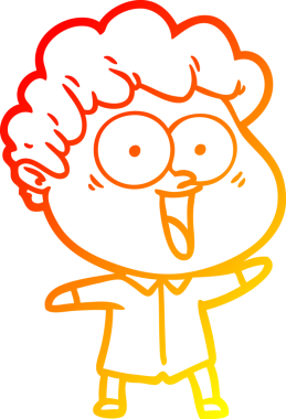 Bir insan tarafından çizilmiş mutlu bir adamın çizgi çizimi.