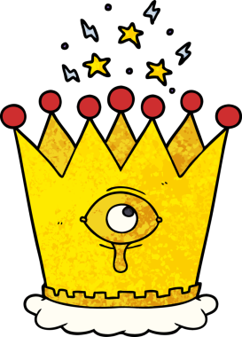 Bir insan tarafından çizilmiş sihirli taç.