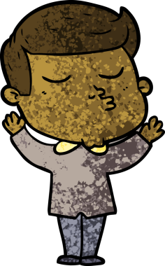 Bir insan tarafından çizilmiş karikatür mankeni adam.