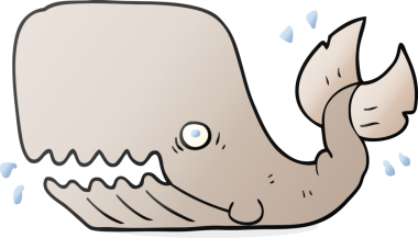 Bir insan tarafından çizilmiş serbest çizim kızgın balina