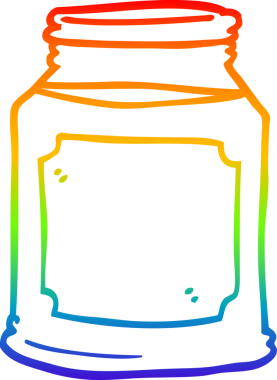 Bir insan tarafından çizilmiş kavanozdaki çizgi film sıvısının gradyan çizimi