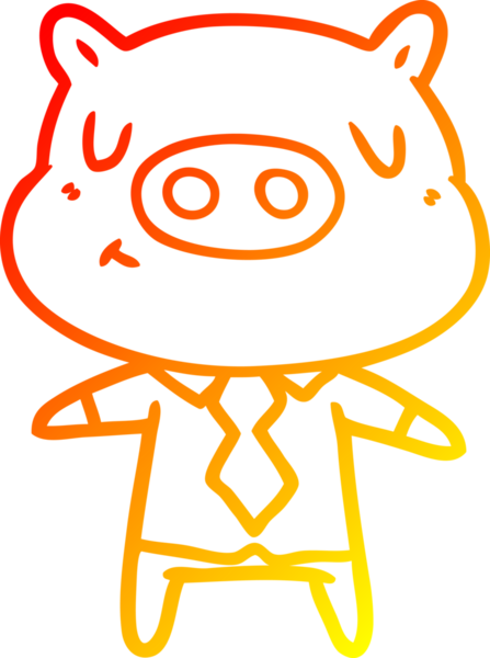 Bir insan tarafından çizilmiş, gömlekli ve kravatlı çizgi film karakteri.