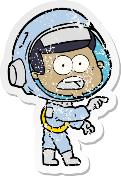 Bir karikatürün sıkıntılı çıkartması bir insan tarafından çizilmiş astronotu şaşırttı.