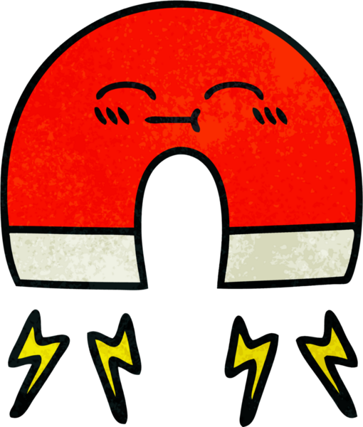 Bir insan tarafından çizilmiş mıknatısın grunge desen karikatürü