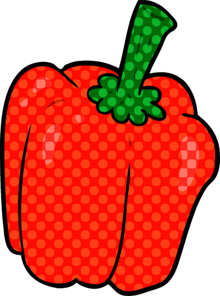 bir insan tarafından çizilmiş taze organik biber karikatürü