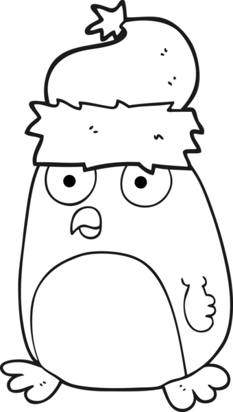 Bir insan tarafından çizilmiş siyah beyaz çizgi film noel ardılı.