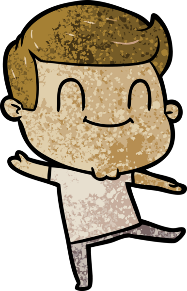 Bir insan tarafından çizilmiş mutlu bir adam.