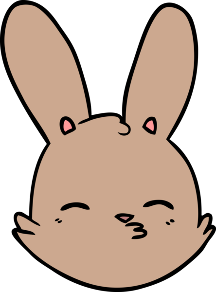 Bir insan tarafından çizilmiş çizgi film tavşanı yüzü.