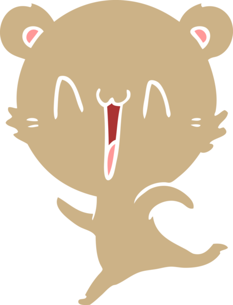 Mutlu ayı bir insan tarafından çizilmiş düz renkli çizgi film