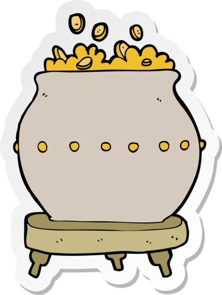 Bir insan tarafından çizilmiş altın bir karikatür etiketi.