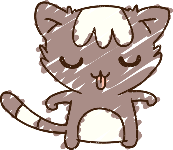 Bir insan tarafından çizilen Kedi Tebeşiri