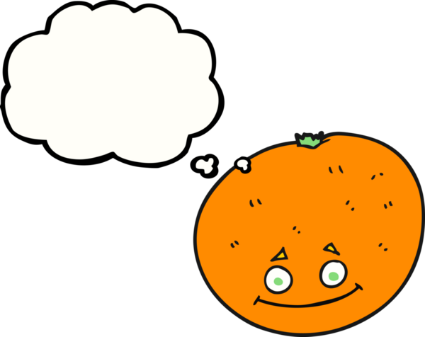 Bir insan tarafından çizilmiş serbest çizim baloncuk portakalı.