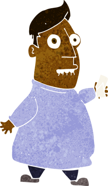 Bir insan tarafından çizilmiş biletleri olan sinirli bir adam.