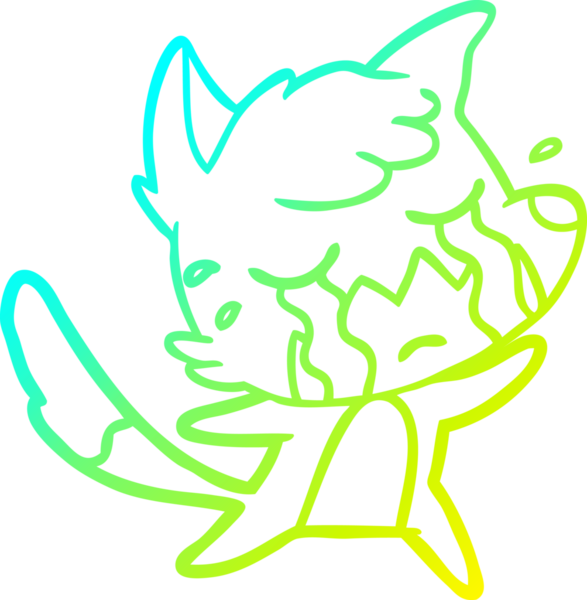 Bir insan tarafından çizilmiş ağlayan tilki çizgi filmi.