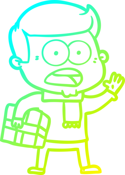 Bir insan tarafından çizilen bir karikatürün soğuk gradyan çizimi.