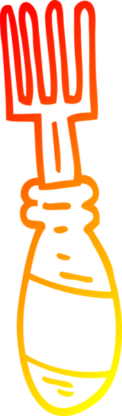 Bir insan tarafından çizilmiş bir karikatür çatalının sıcak eğimli çizimi