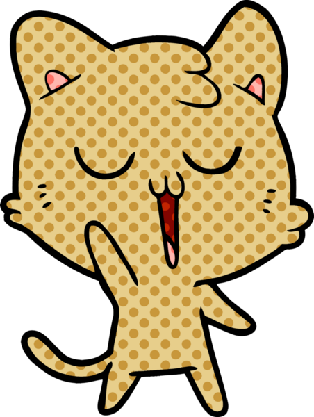 Bir insan tarafından çizilmiş çizgi film kedisi.