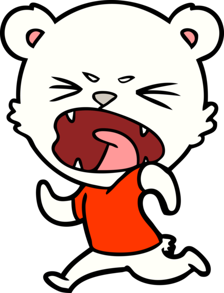 Bir insan tarafından çizilmiş kızgın kutup ayısı çizgi filmi.