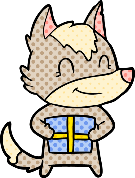 Bir insan tarafından çizilmiş dost canlısı bir kurt.